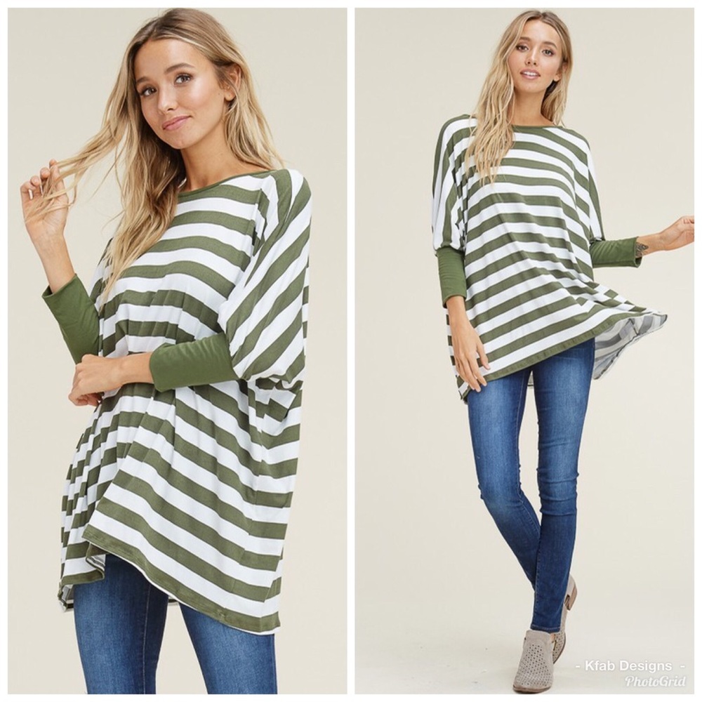 🛍LAST 1! 😊Oversized Striped Tunic! - Picture 2 of 8